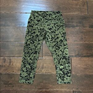 Womens Lululemon Floral Green Black Align Leggings 6
